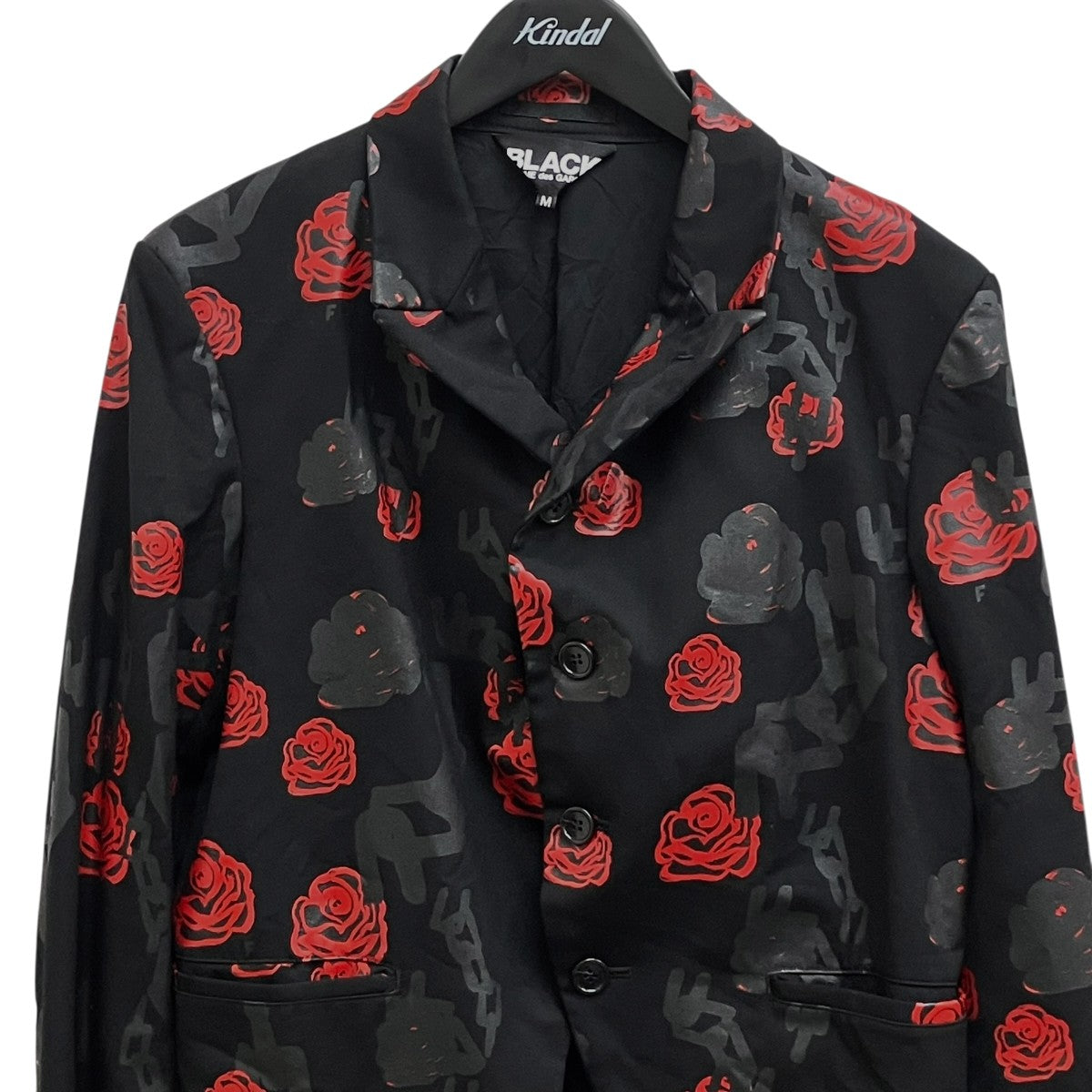 BLACK COMME des GARCONS ローズチェーンプリントジャケット1T-J016 古着・中古-3枚目のアイテム画像