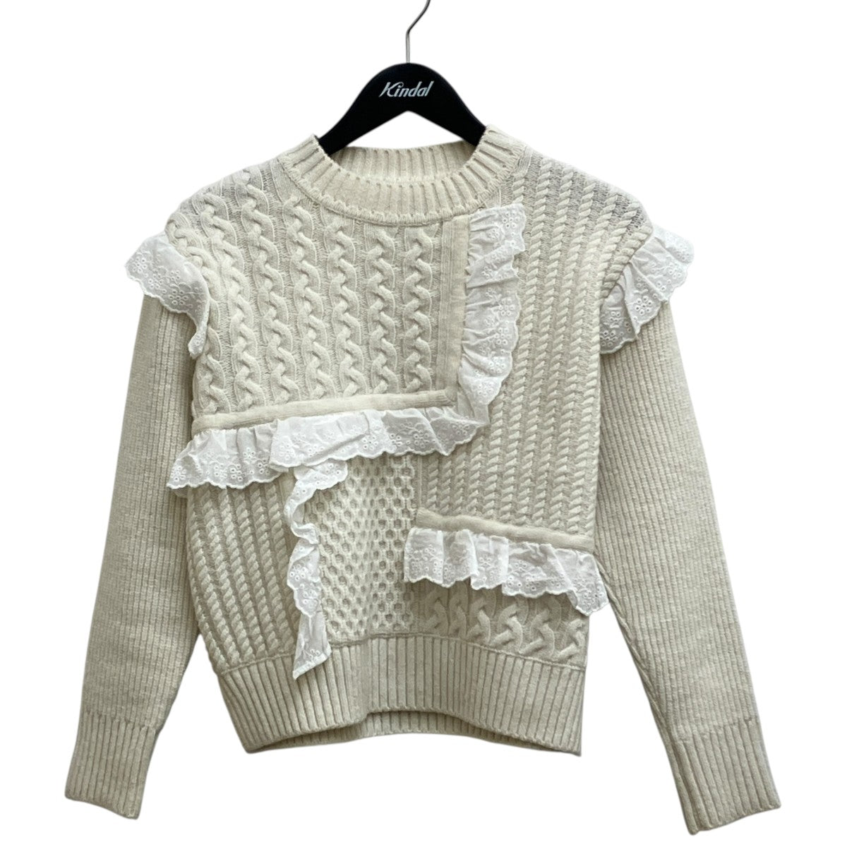 25AW パッチワークフリルレースニット 9A210