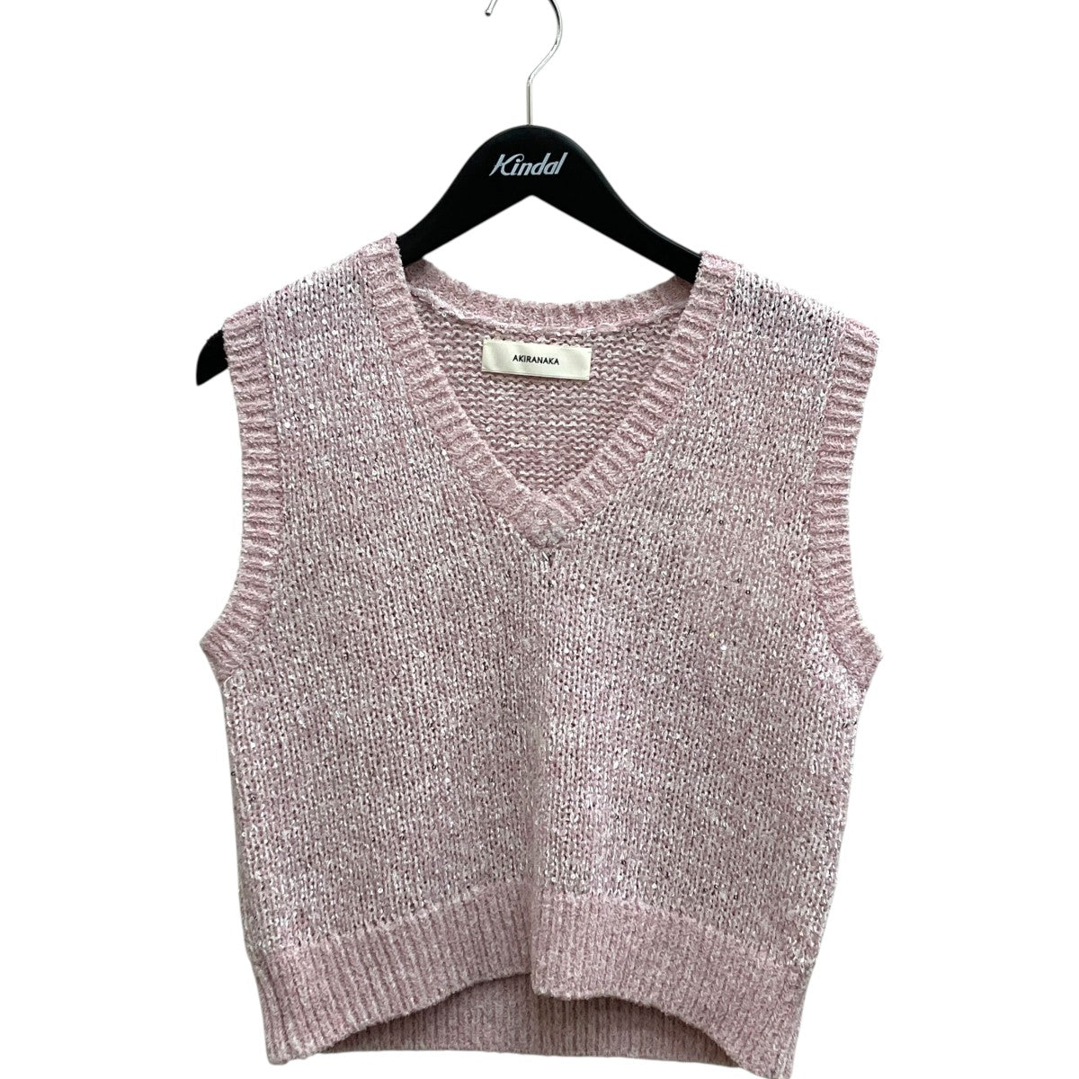 AKIRA NAKA Lila Sequinned knit pullover PKニットベストAR2612-PK 古着・中古-1枚目のアイテム画像