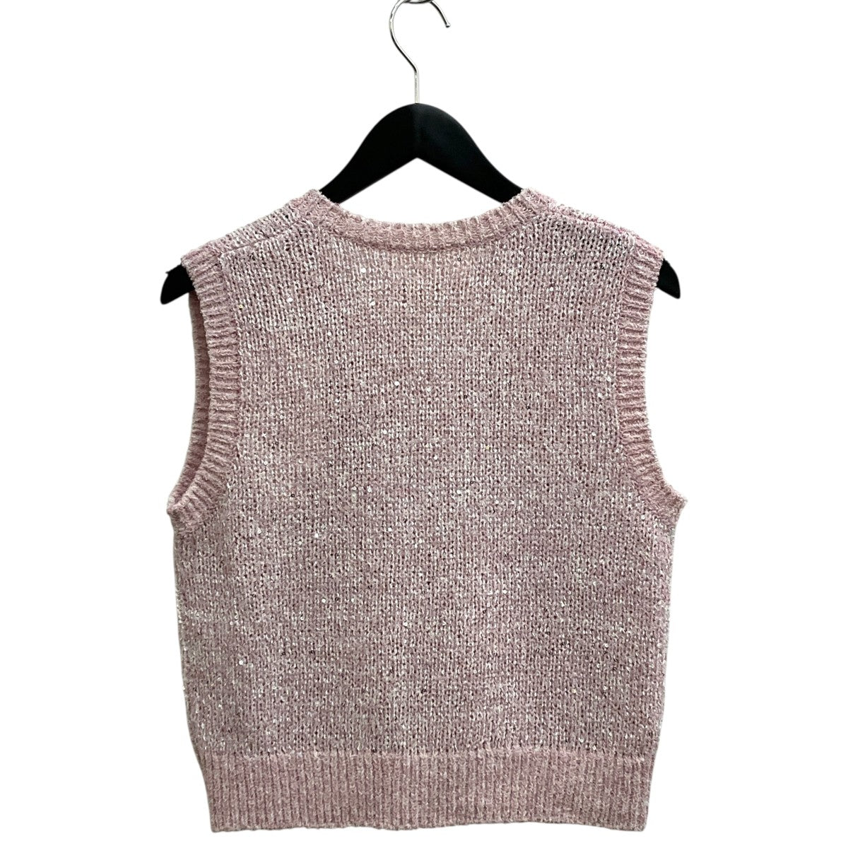 AKIRA NAKA Lila Sequinned knit pullover PKニットベストAR2612-PK 古着・中古-2枚目のアイテム画像