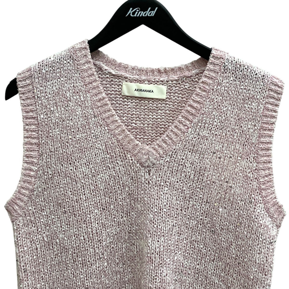 AKIRA NAKA Lila Sequinned knit pullover PKニットベストAR2612-PK 古着・中古-3枚目のアイテム画像