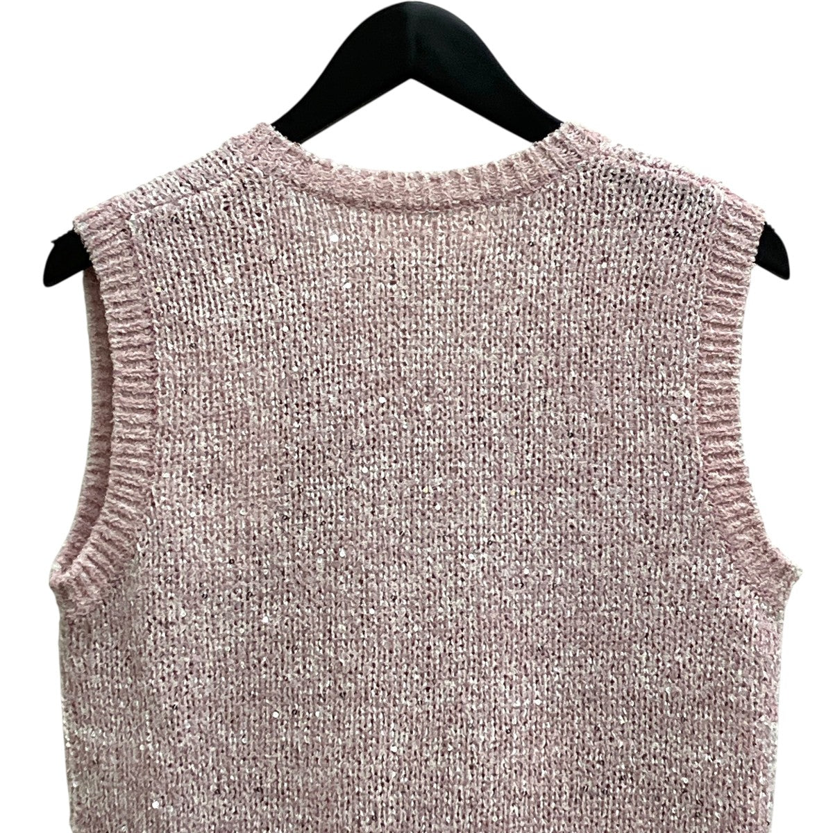 AKIRA NAKA Lila Sequinned knit pullover PKニットベストAR2612-PK 古着・中古-4枚目のアイテム画像