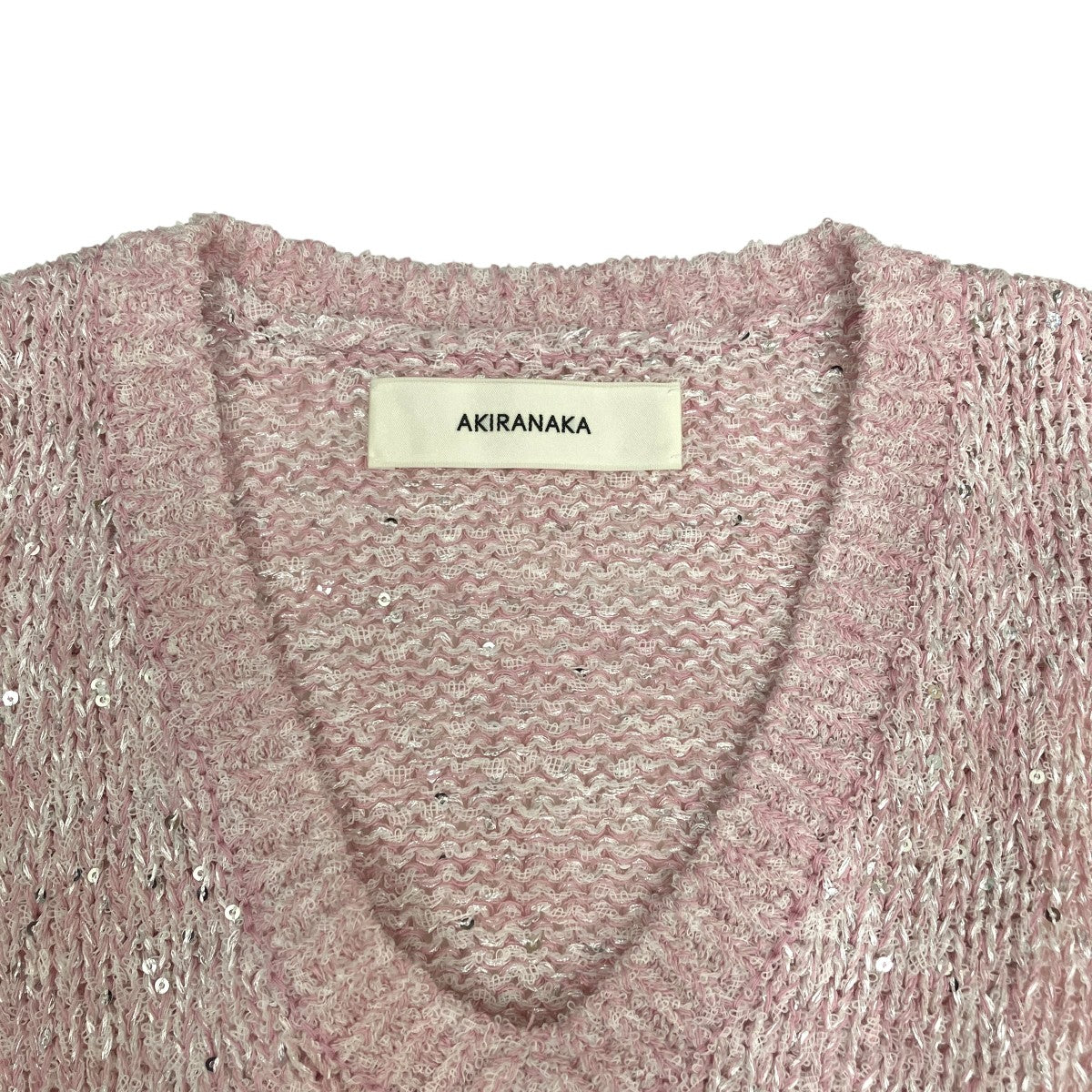 AKIRA NAKA Lila Sequinned knit pullover PKニットベストAR2612-PK 古着・中古-5枚目のアイテム画像