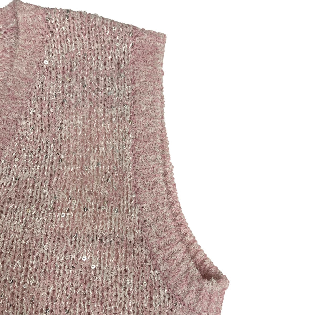 AKIRA NAKA Lila Sequinned knit pullover PKニットベストAR2612-PK 古着・中古-6枚目のアイテム画像