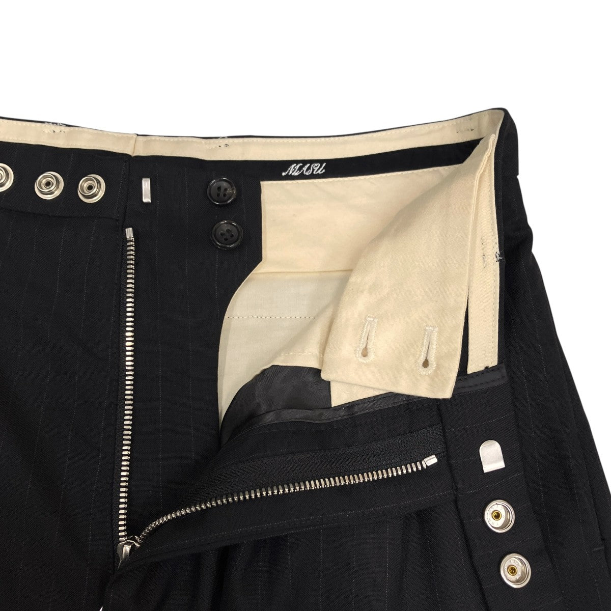 MASU 22AWFuture Wide TrousersストライプスラックスMASS-PT0124I 古着・中古-5枚目のアイテム画像