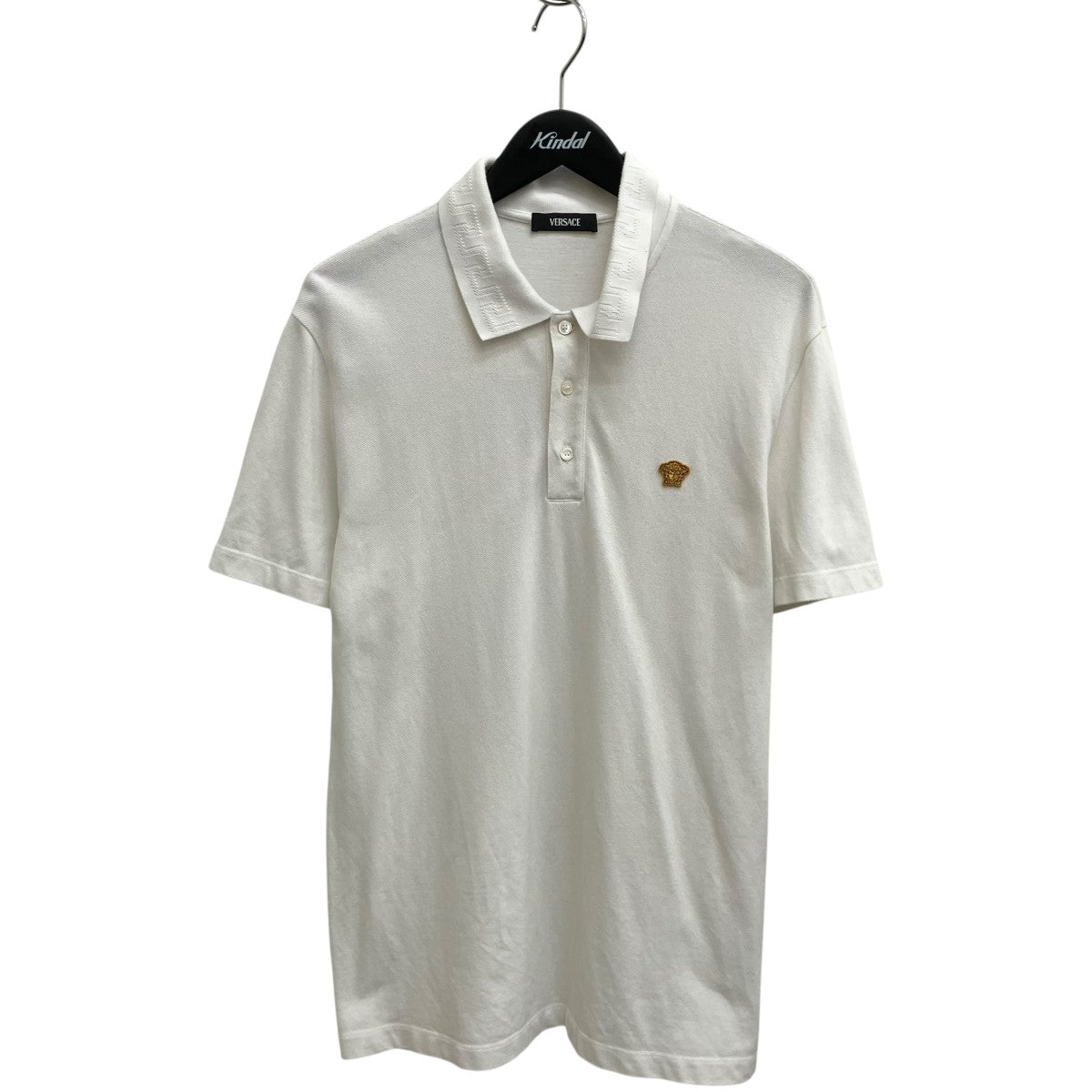 VERSACE 刺繍入り コットン ピケ ポロシャツ 1013906 1A15694 古着・中古-1枚目のアイテム画像