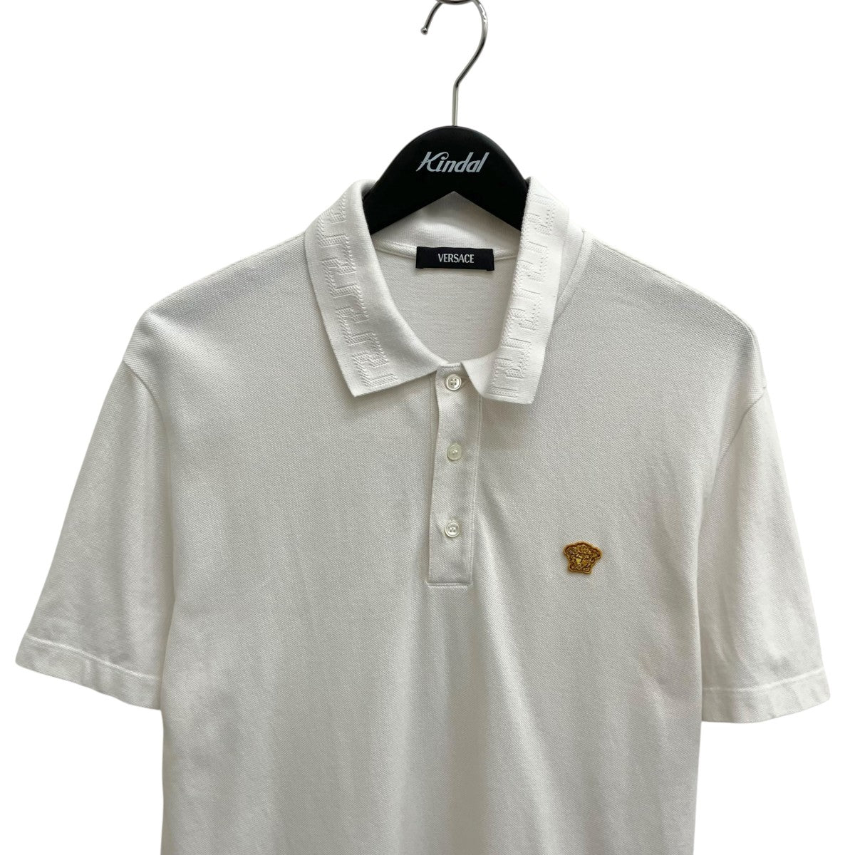 VERSACE 刺繍入り コットン ピケ ポロシャツ 1013906 1A15694 古着・中古-3枚目のアイテム画像