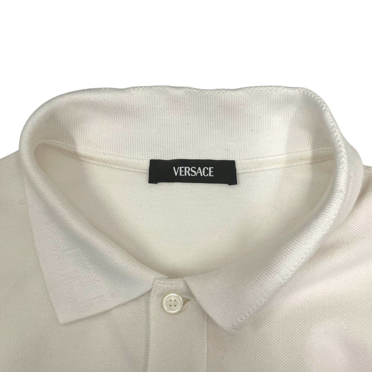 VERSACE 刺繍入り コットン ピケ ポロシャツ 1013906 1A15694 古着・中古-4枚目のアイテム画像