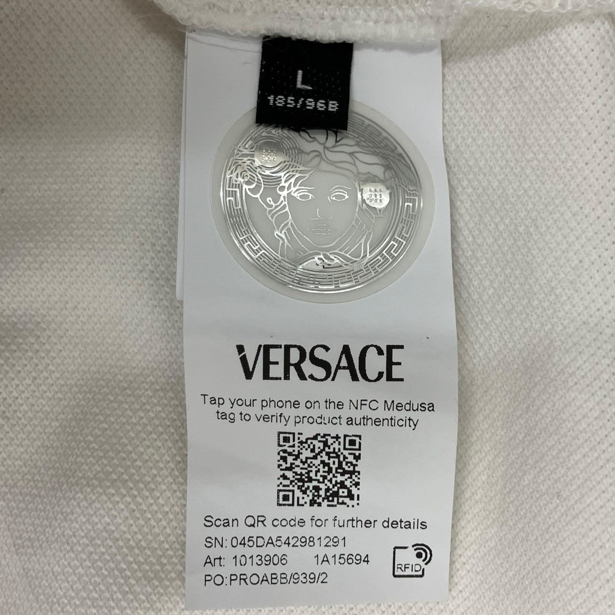 VERSACE 刺繍入り コットン ピケ ポロシャツ 1013906 1A15694 古着・中古-7枚目のアイテム画像