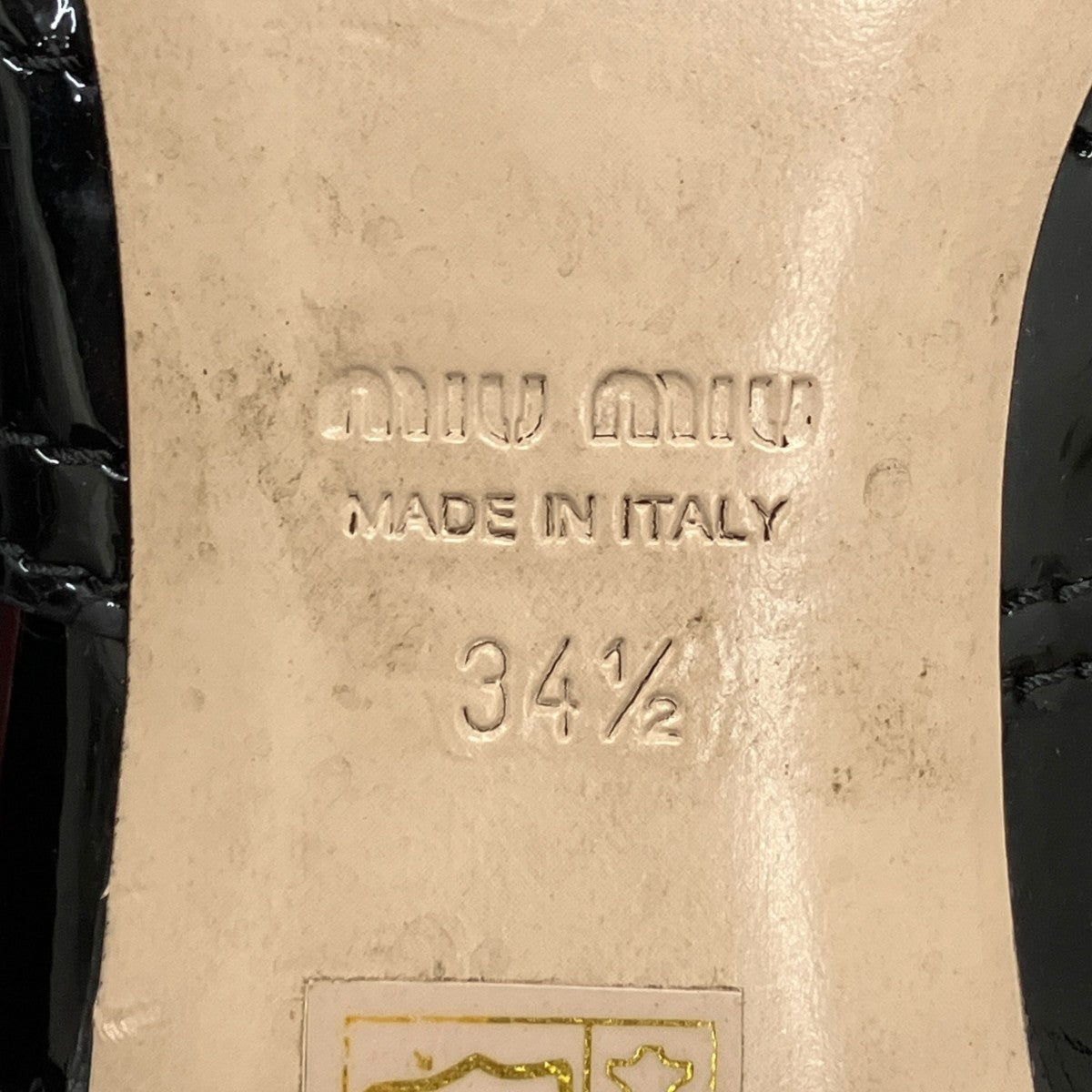 MIU MIU クリスタルビジューバックル パテントレザー アンクルブーツ 古着・中古-6枚目のアイテム画像