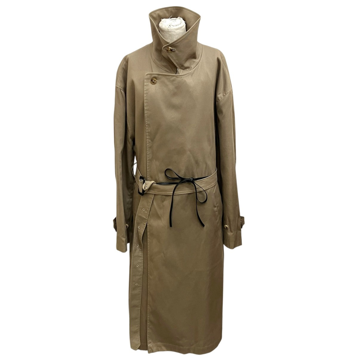 OVERSIZED DOUBLE LAPELED TIELOCKEN COATトレンチコートST.336