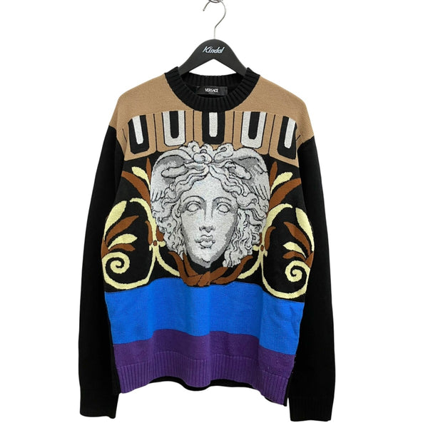 VERSACE(ヴェルサーチ) メドゥーサ ジャカード ウールブレンド ニット