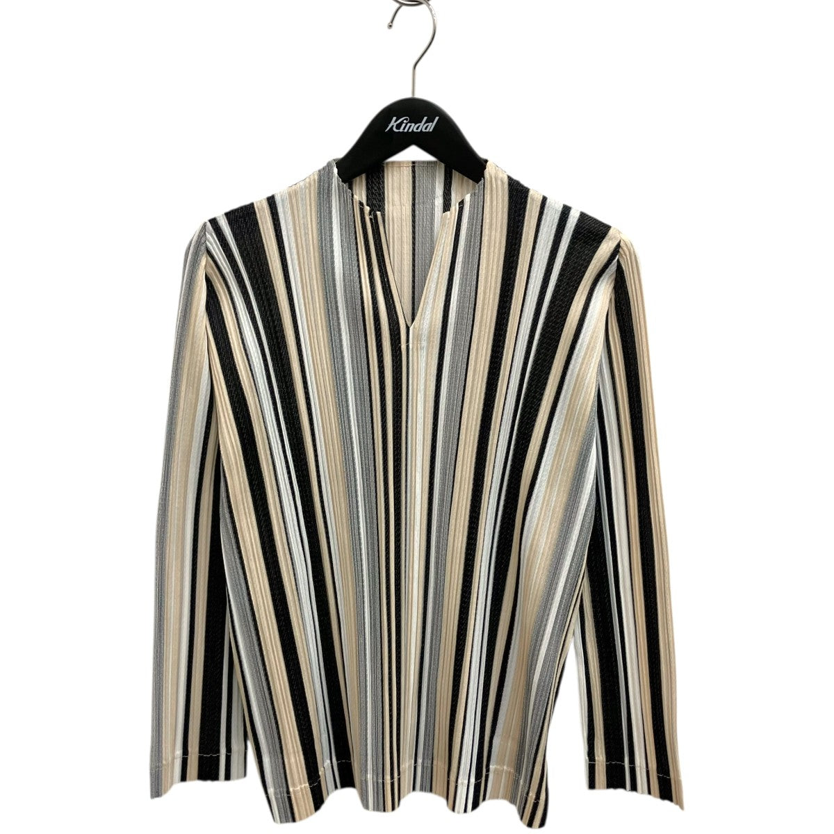 PLEATS PLEASE ストライプ長袖プリーツカットソーPP81-JK521 古着・中古-1枚目のアイテム画像