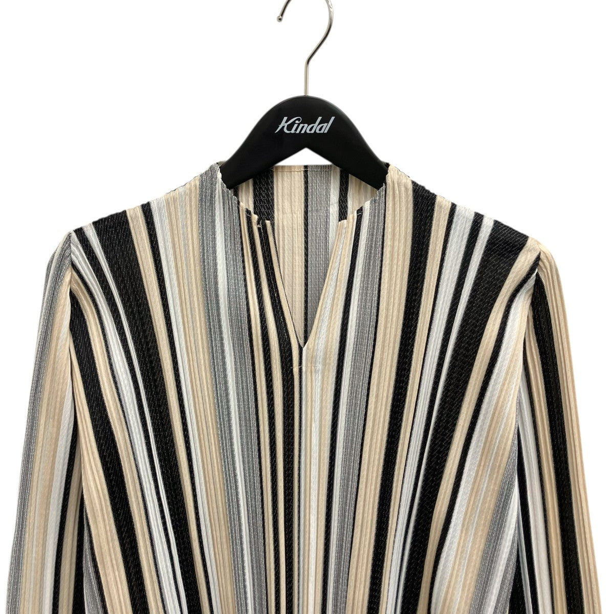 PLEATS PLEASE ストライプ長袖プリーツカットソーPP81-JK521 古着・中古-3枚目のアイテム画像