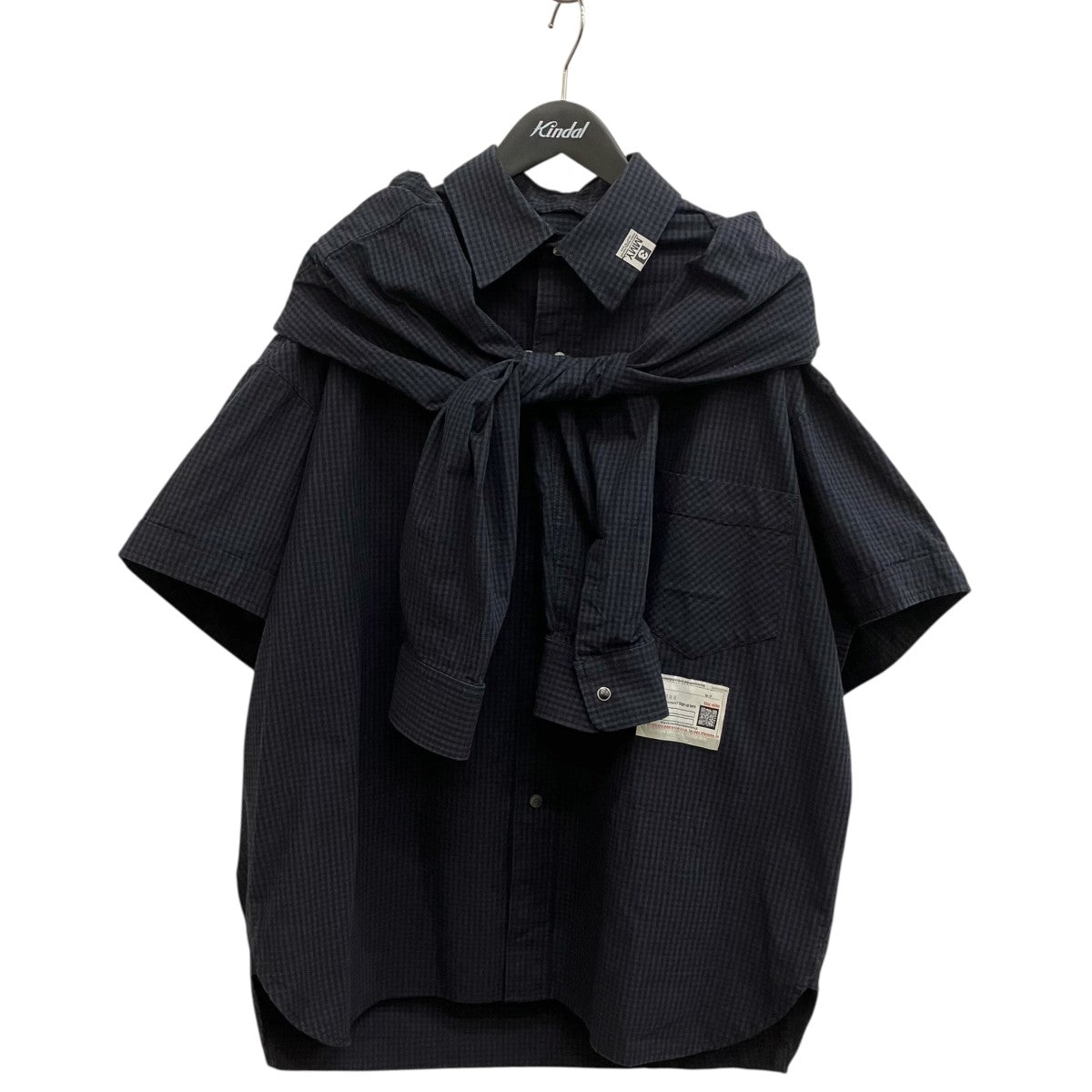 Maison MIHARA YASUHIRO SHAWL LAYERED H S SHIRTSチェック半袖シャツA16SH086 古着・中古-1枚目のアイテム画像