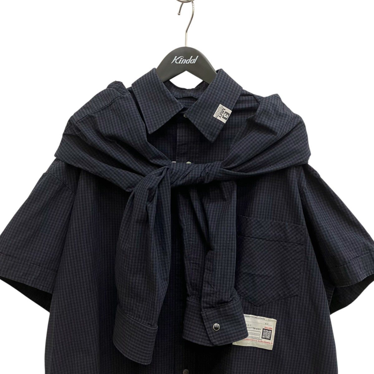 Maison MIHARA YASUHIRO SHAWL LAYERED H S SHIRTSチェック半袖シャツA16SH086 古着・中古-3枚目のアイテム画像