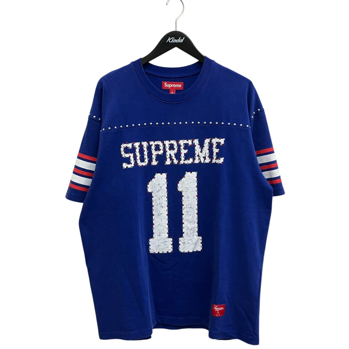 Supreme(シュプリーム) Studded S S Football TopTシャツ ネイビー