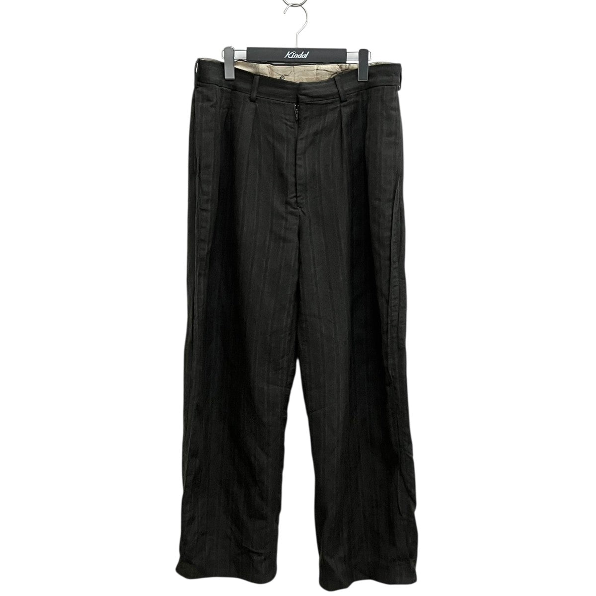 NICENESS 25AWS．SCHENKER ウールリネンストライプフライングＶトラウザースラックスNN-1302T16 古着・中古-1枚目のアイテム画像