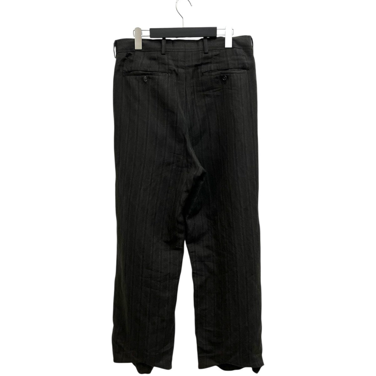NICENESS 25AWS．SCHENKER ウールリネンストライプフライングＶトラウザースラックスNN-1302T16 古着・中古-2枚目のアイテム画像
