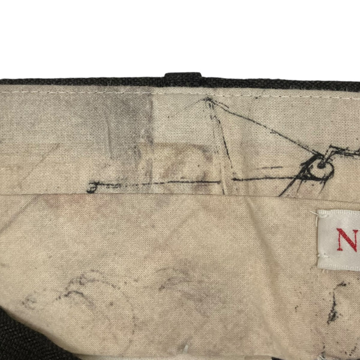 NICENESS 25AWS．SCHENKER ウールリネンストライプフライングＶトラウザースラックスNN-1302T16 古着・中古-8枚目のアイテム画像