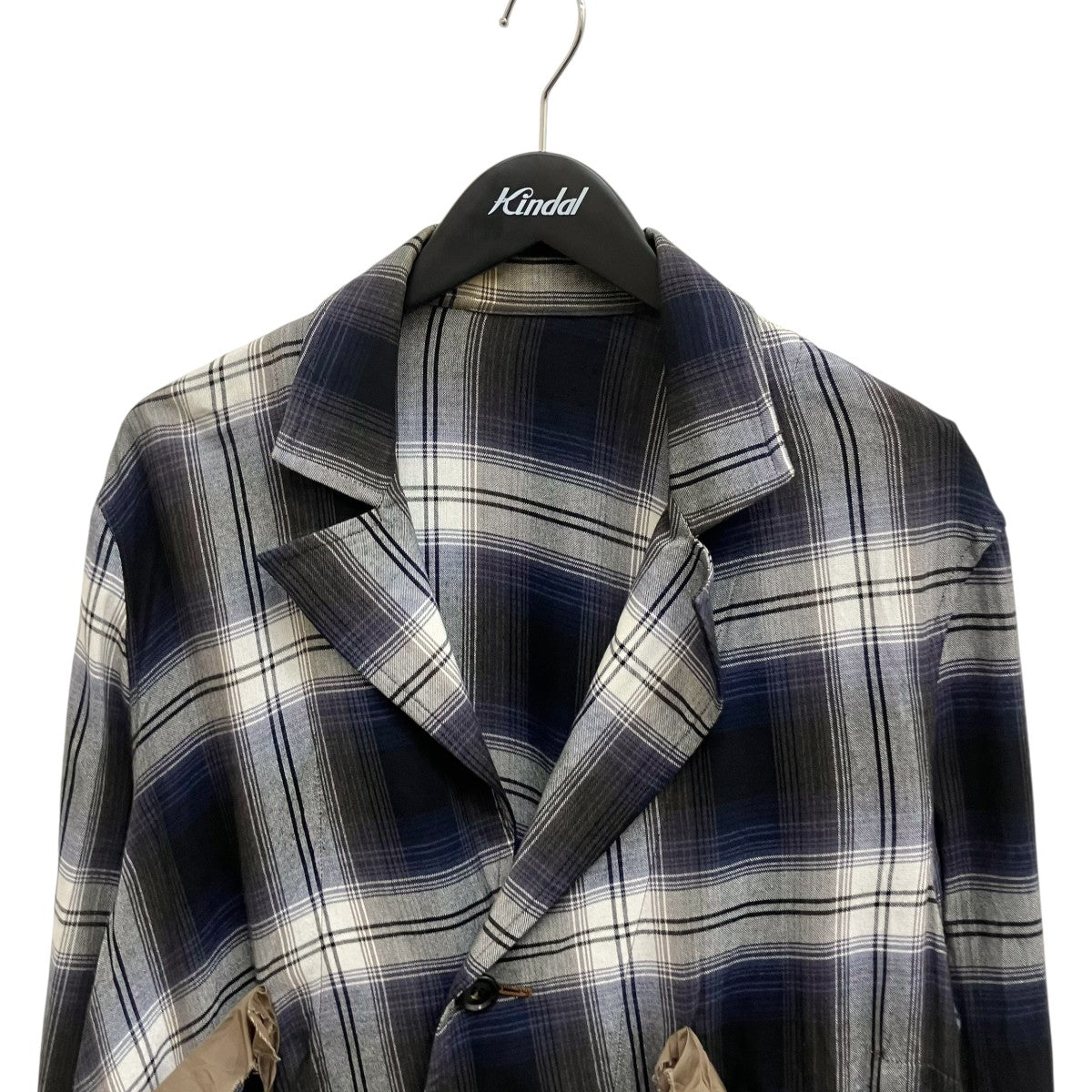 sulvam 23SSSHORT BOX JACKETチェックシャツジャケットSR-J08-500 古着・中古-3枚目のアイテム画像