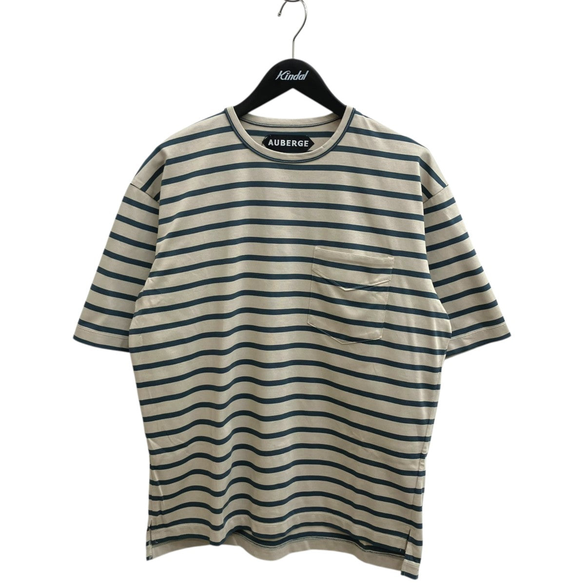 トップス AUBERGE OWEN AUBERGE(オーベルジュ) OWENボーダー半袖Tシャツ ベージュ×グリーン