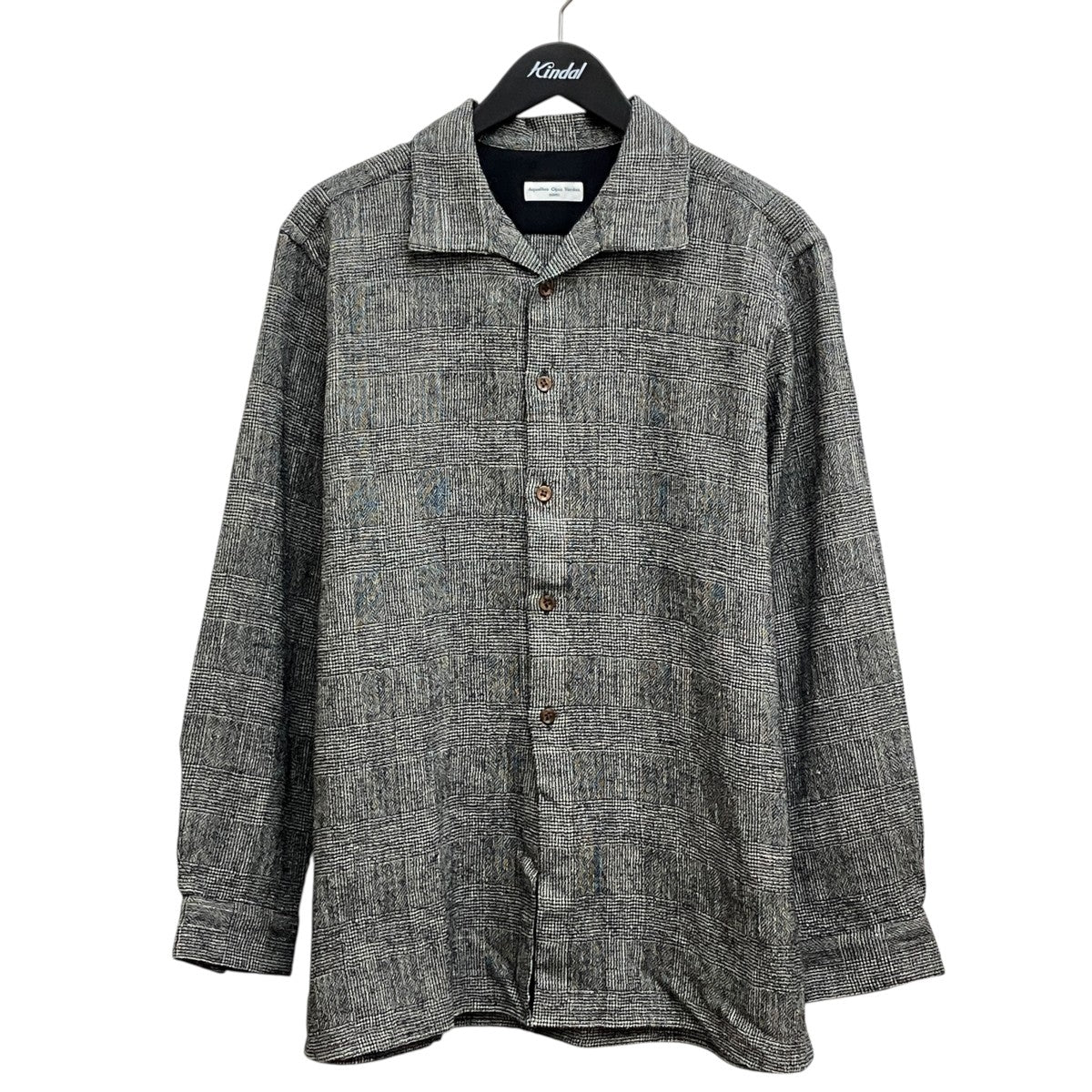 Aquellos Ojos Verdes Glen plaid Classic open collar shirt ／AOV-G2-ai-8 古着・中古-1枚目のアイテム画像