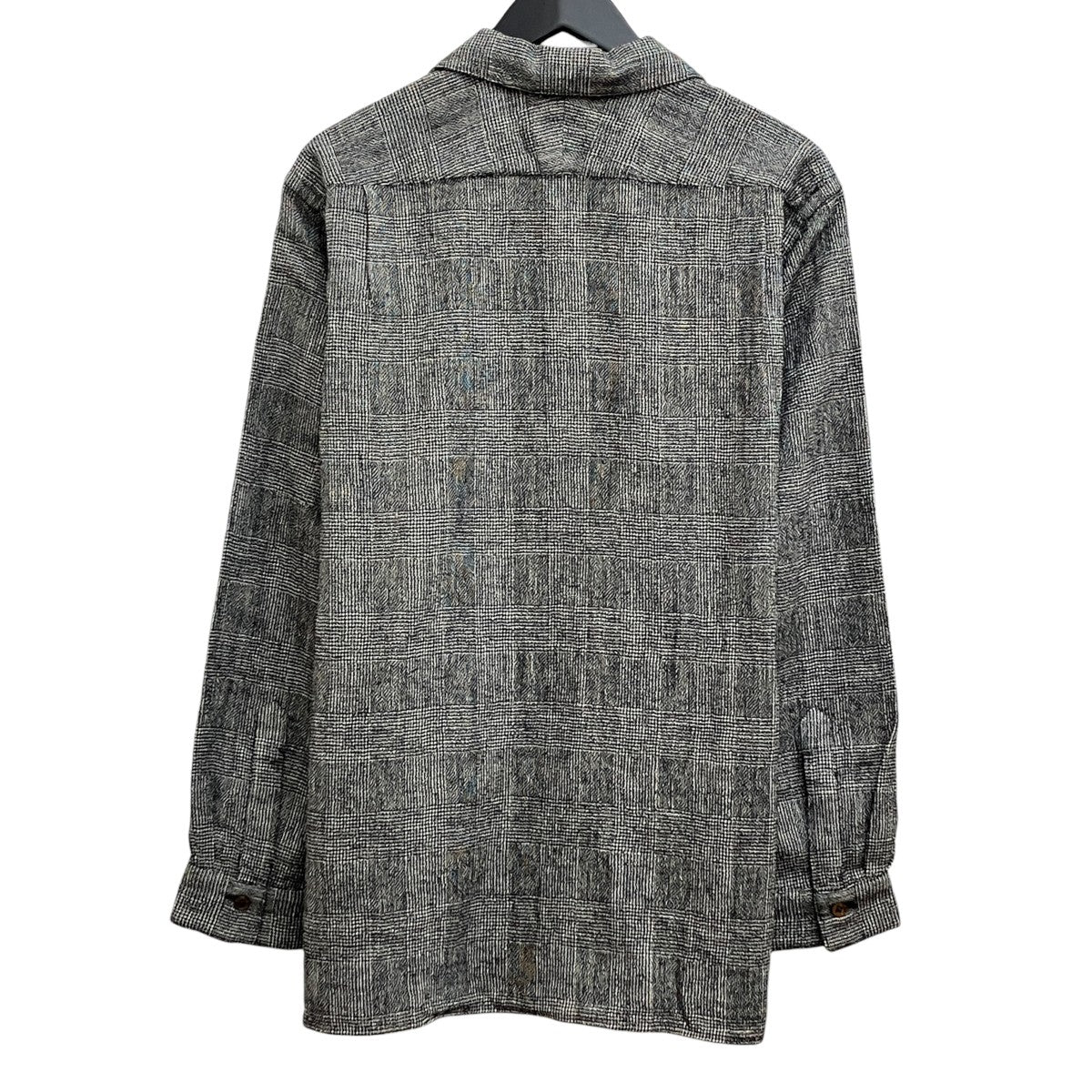 Aquellos Ojos Verdes Glen plaid Classic open collar shirt ／AOV-G2-ai-8 古着・中古-2枚目のアイテム画像