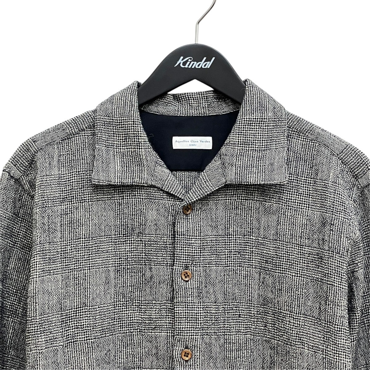 Aquellos Ojos Verdes Glen plaid Classic open collar shirt ／AOV-G2-ai-8 古着・中古-3枚目のアイテム画像