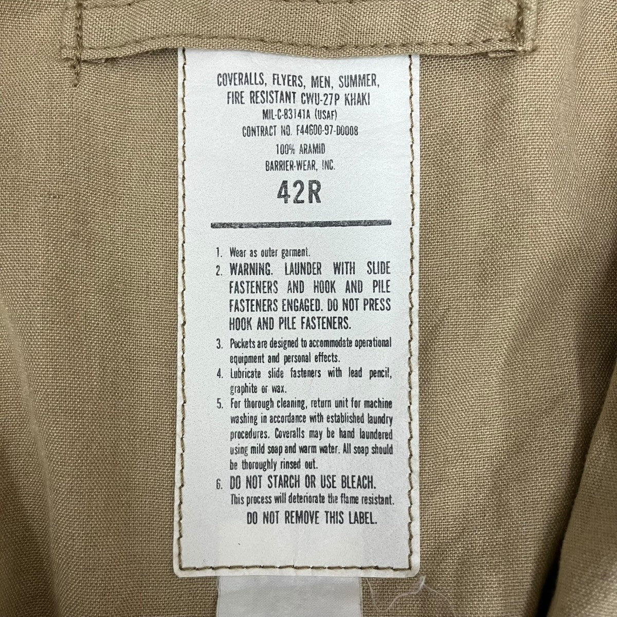 US ARMY オールインワンCWU-27P 古着・中古-10枚目のアイテム画像