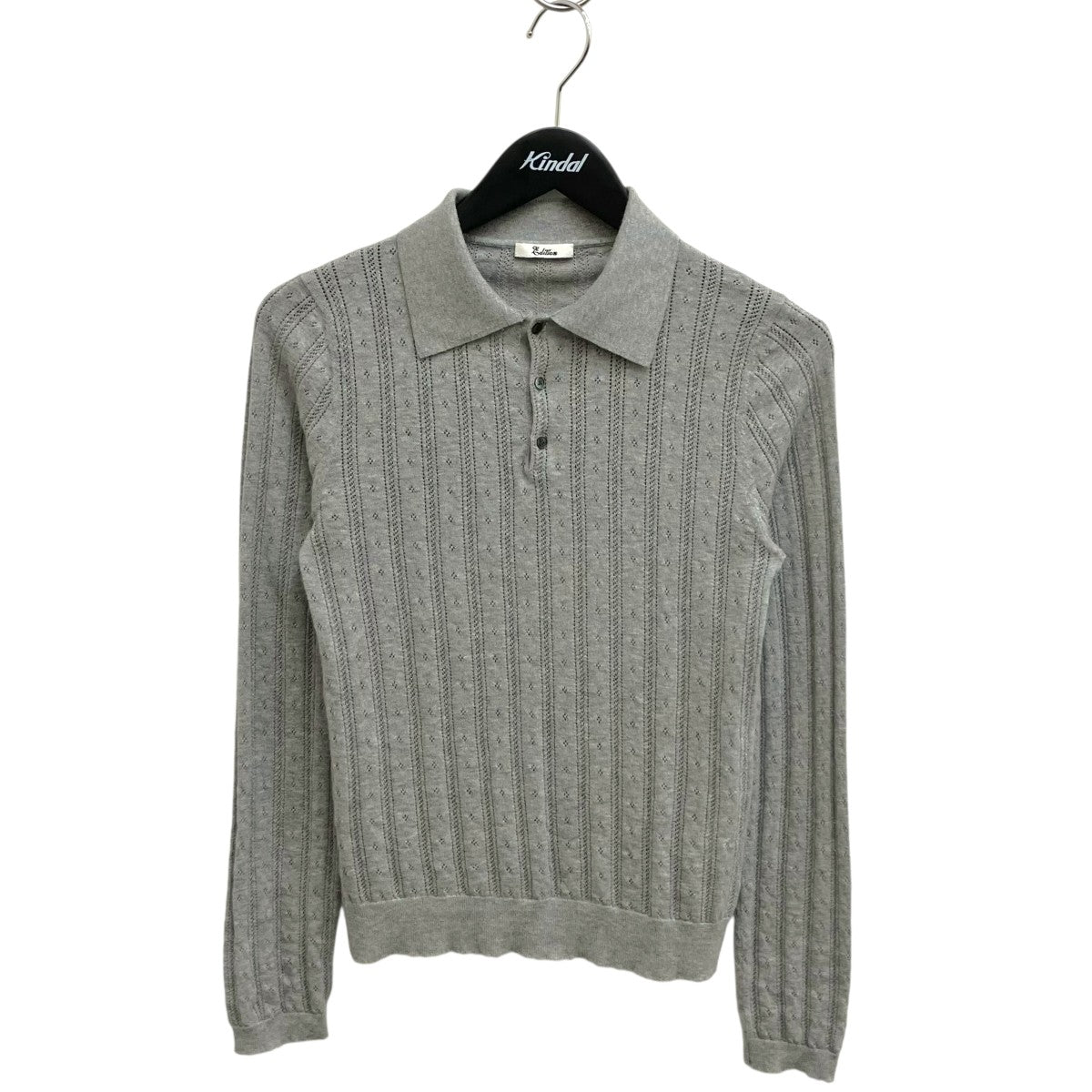 Edition コットンカシミヤ ロングスリーブ ニットポロ 古着・中古-1枚目のアイテム画像