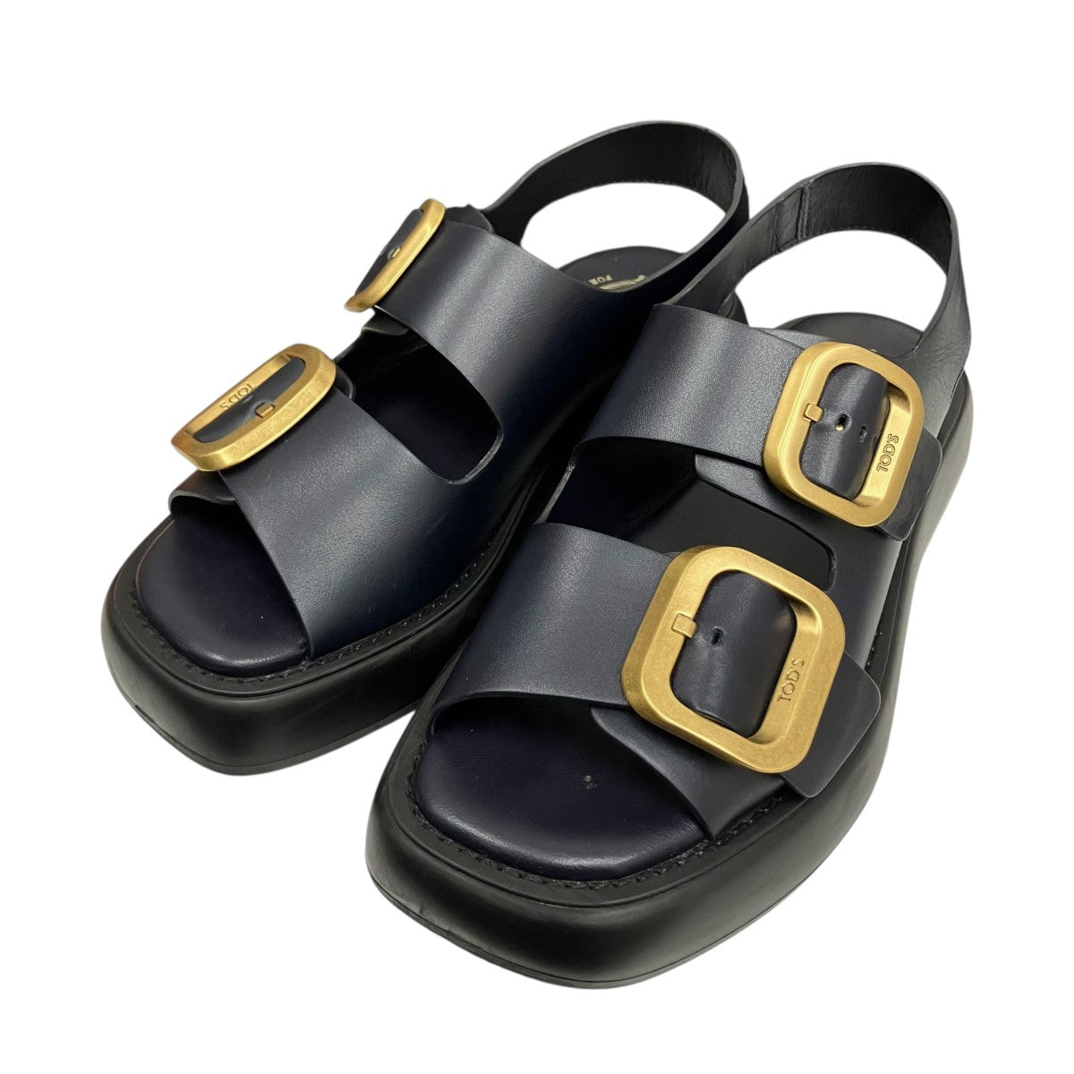 TOD’S 別注 ロンハーマン ダブルバックルサンダル 古着・中古-1枚目のアイテム画像