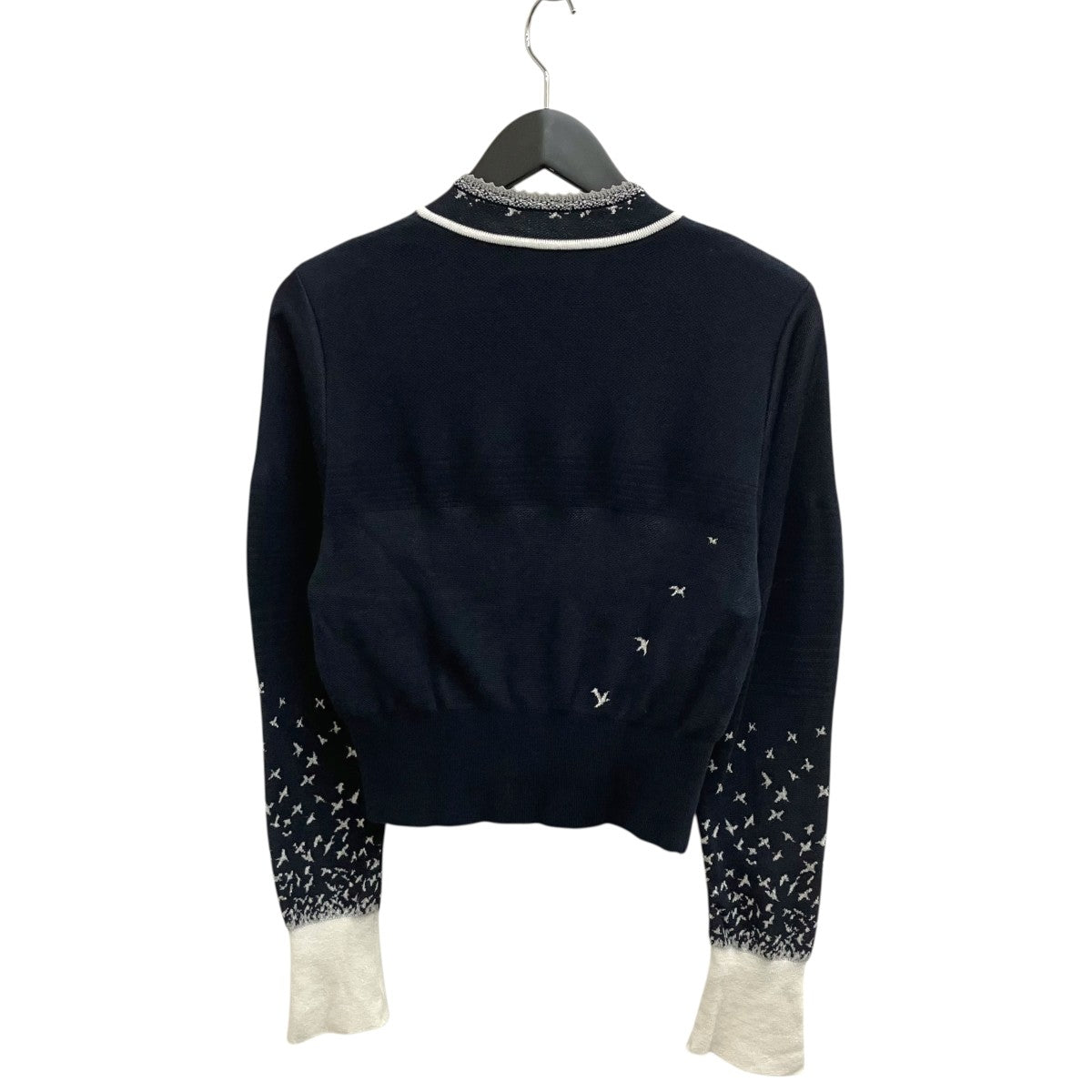 mame kurogouchi Crane Pattern Jacquard Knitted CardiganニットカーディガンMM23PS-KN726 古着・中古-2枚目のアイテム画像