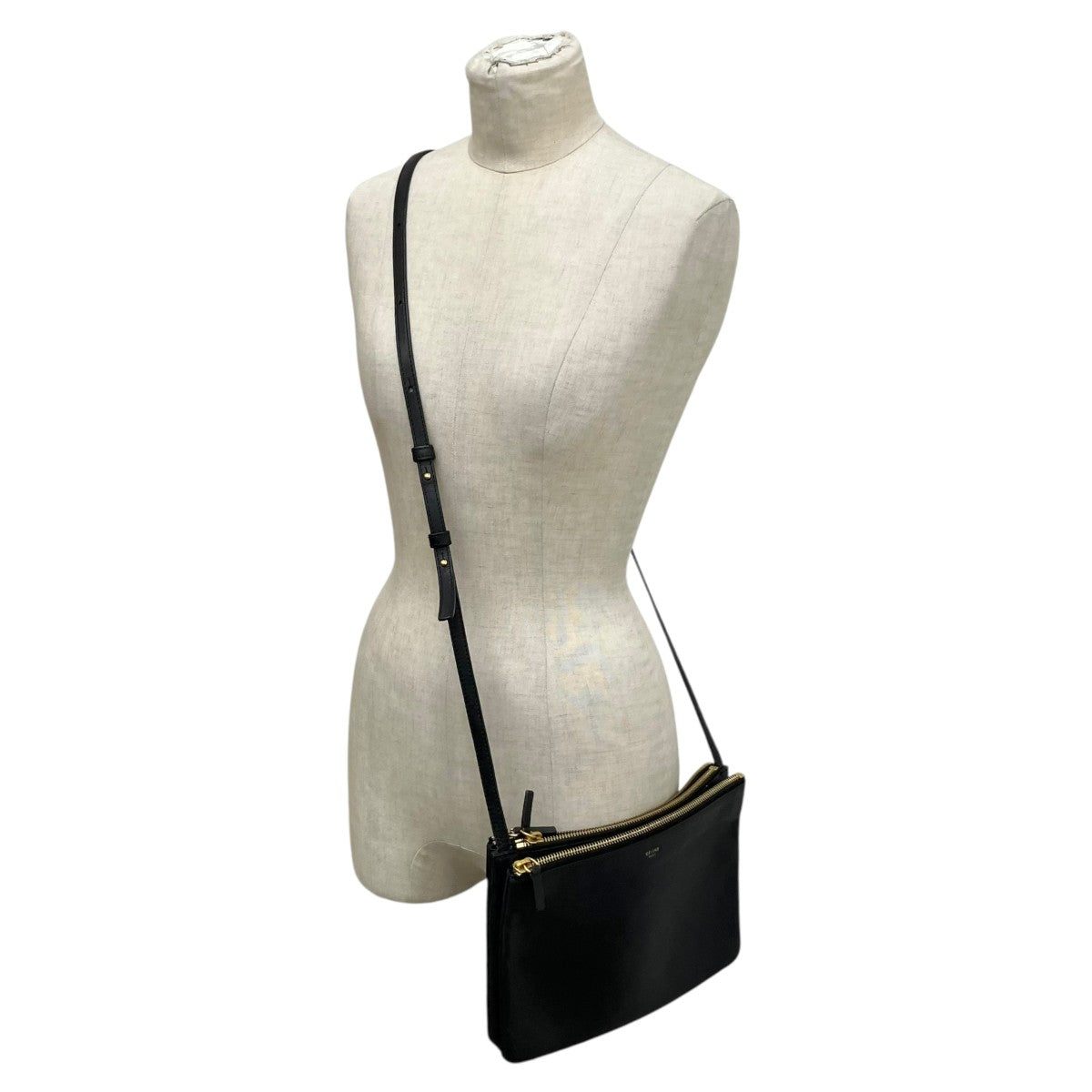 CELINE トリオ スムースレザー クロスボディバッグショルダーバッグ 古着・中古-2枚目のアイテム画像