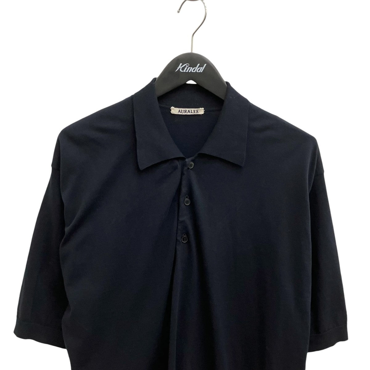 AURALEE SUPER HIGH GAUGE COTTON KNIT POLO半袖ニットポロシャツA25SP02KA 古着・中古-3枚目のアイテム画像
