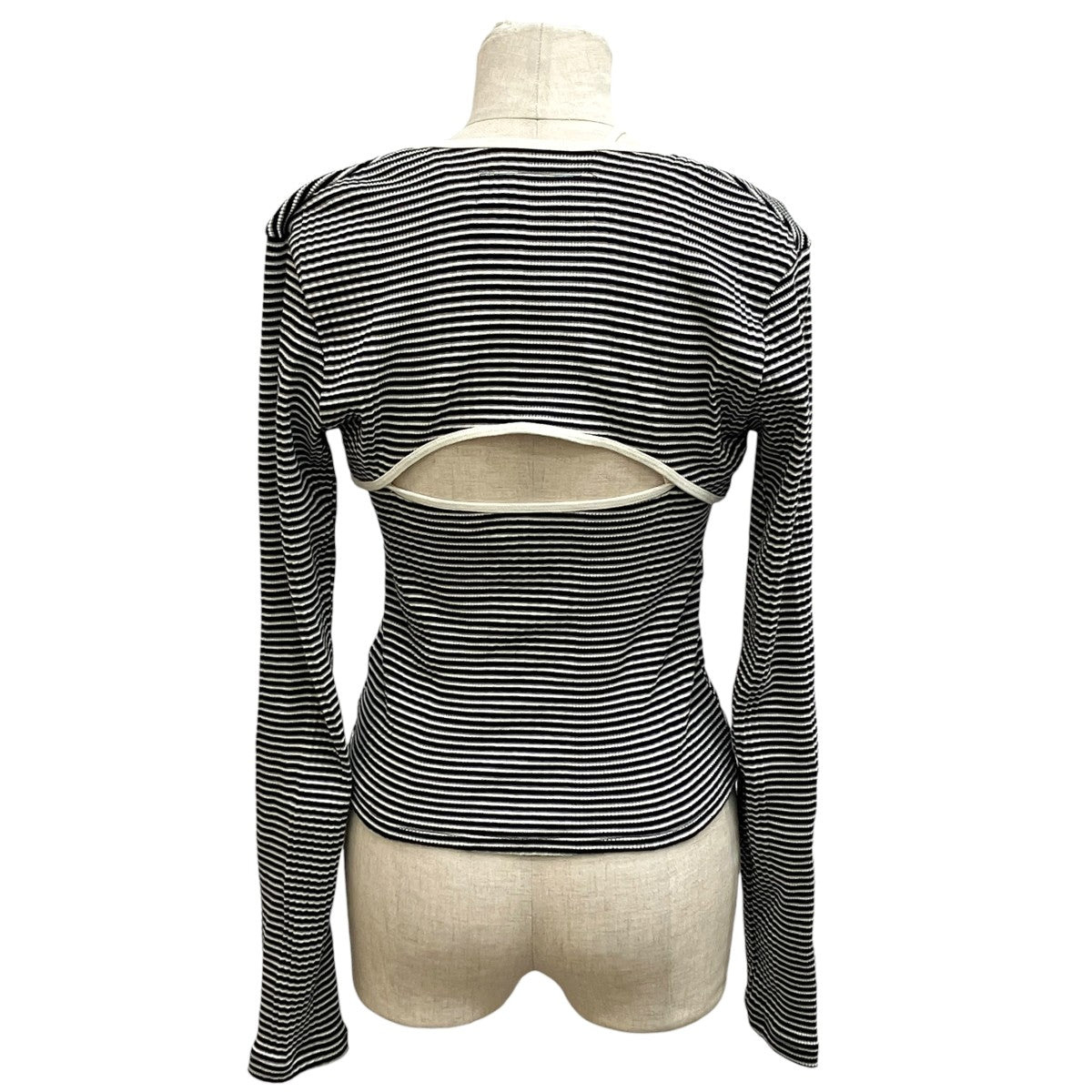 JOHN MASON SMITH COTTON RANDOM BORDER RIB CAMISOLE ＆ SLEEVE C Dキャミソールカーディガン25SCT-#730L 古着・中古-2枚目のアイテム画像