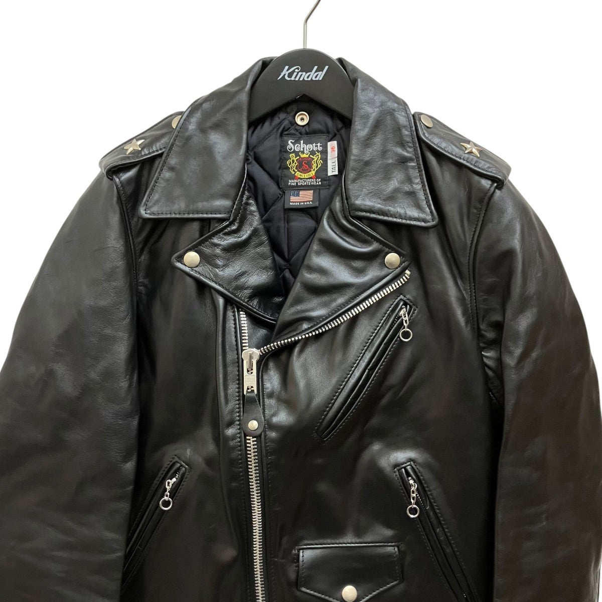 Schott HORSEHIDE ONE STARライダースジャケット7416 613UHT 古着・中古-3枚目のアイテム画像