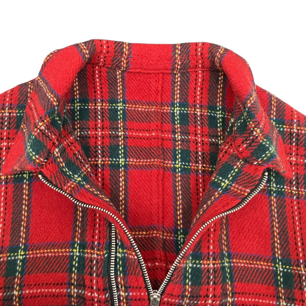 check plaid zip-front giletチェックベストUC2E4002
