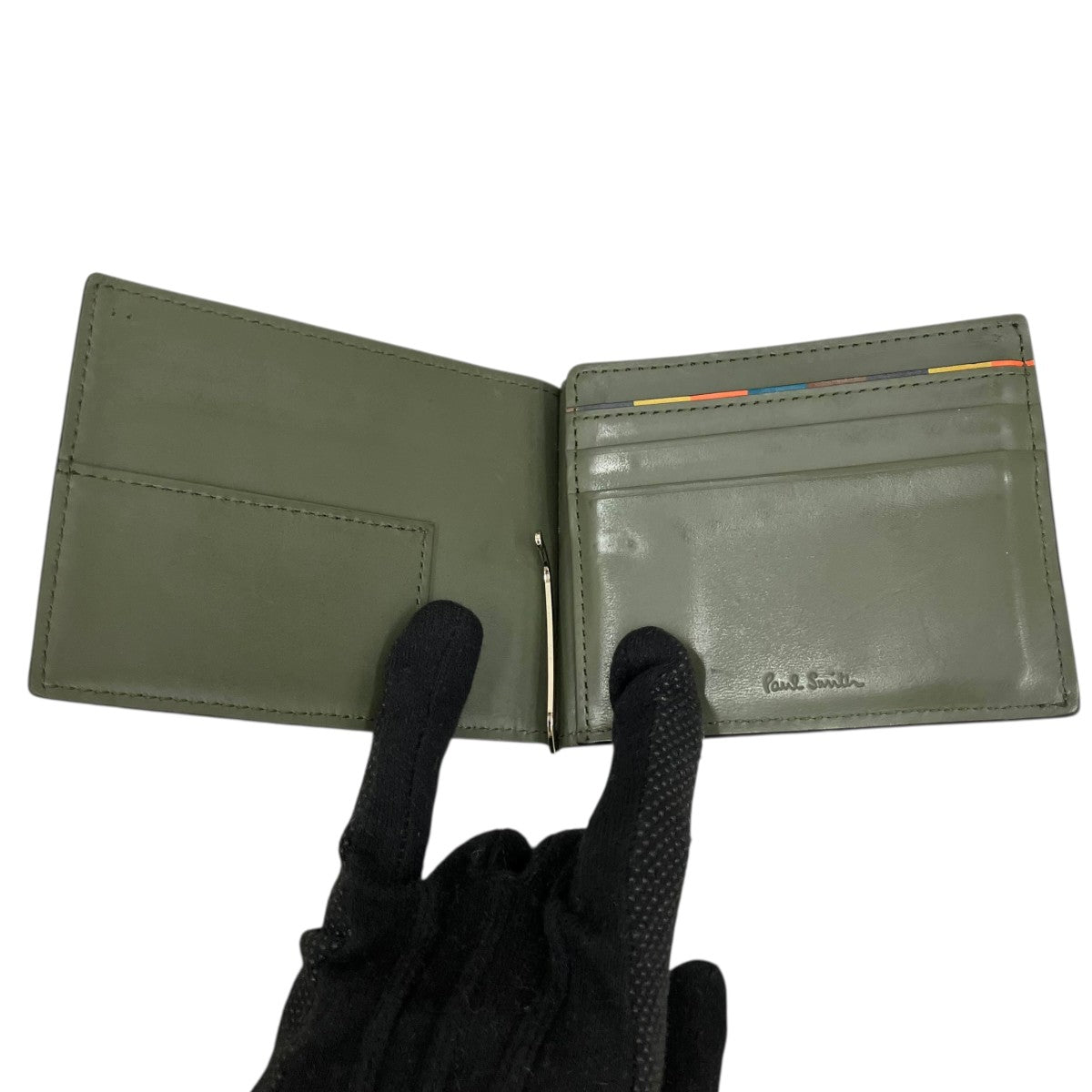 Paul Smith ブライトストライププラーマネークリップカードケースBPS914 古着・中古-4枚目のアイテム画像
