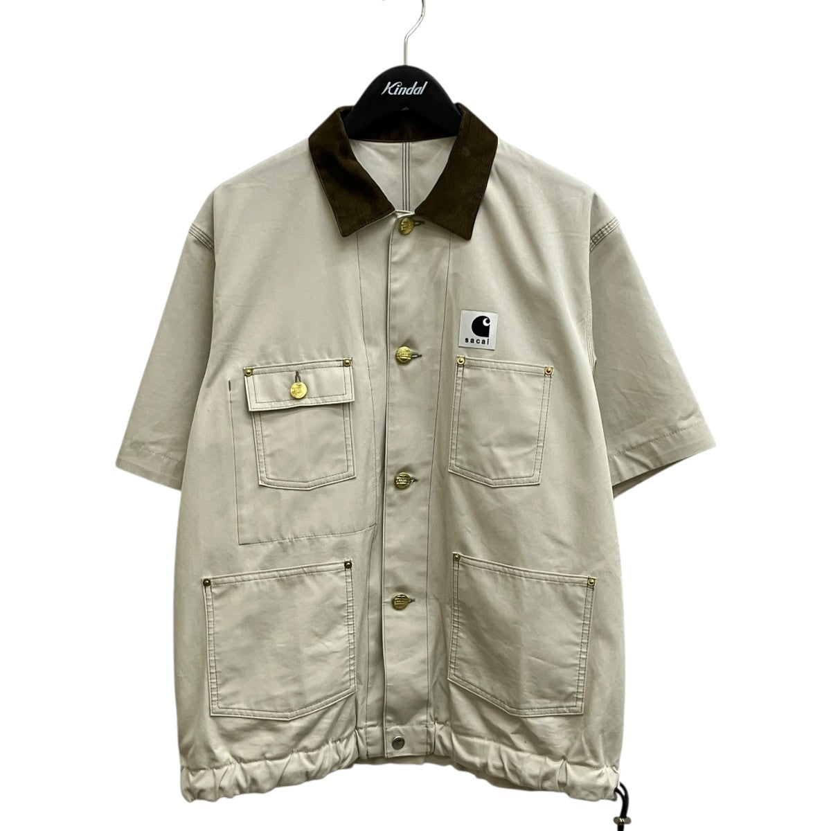 sacai×CarHartt Duck Shirt半袖シャツ26-03991M 古着・中古-1枚目のアイテム画像