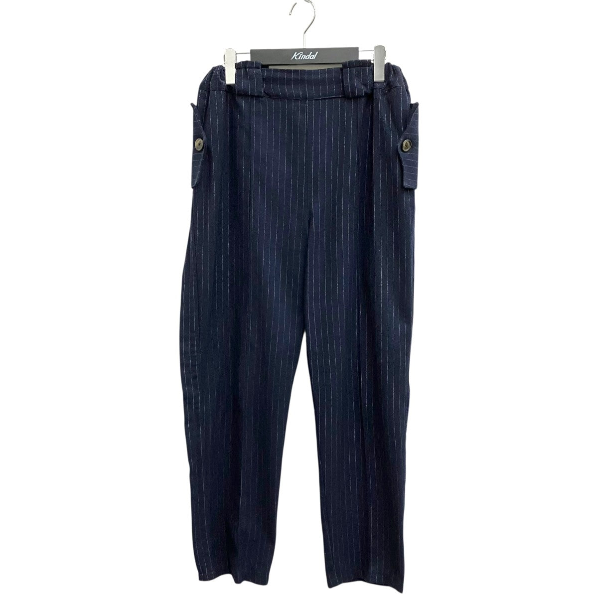BORAMY VIGUIER NAVY PINSTRIPE WOOL TROUSERSパンツ 古着・中古-1枚目のアイテム画像