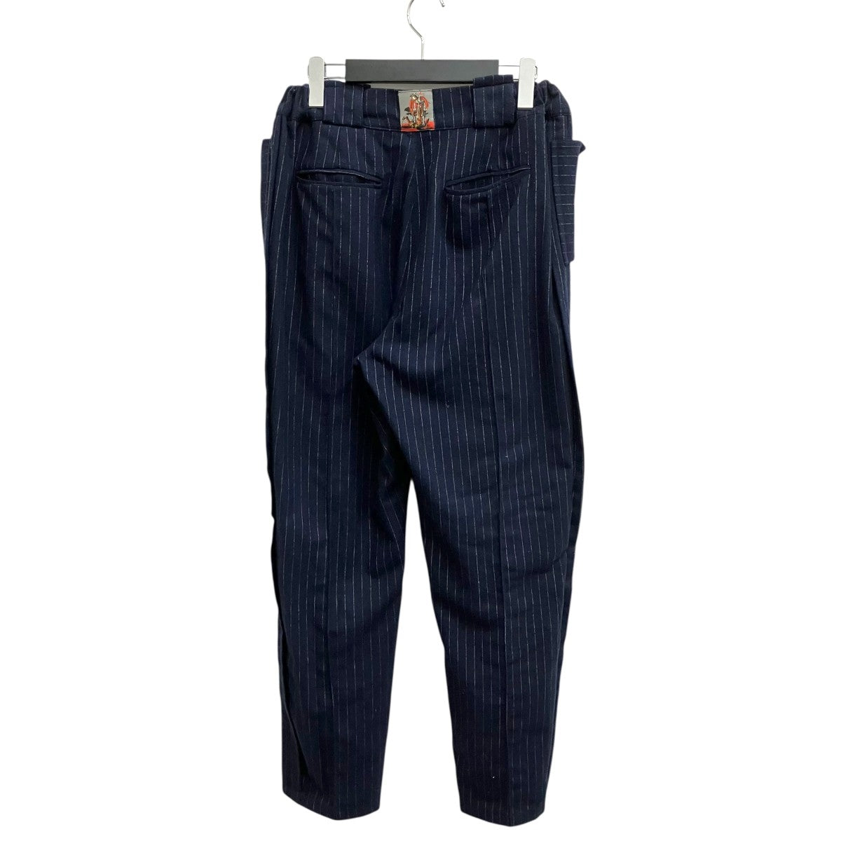 BORAMY VIGUIER NAVY PINSTRIPE WOOL TROUSERSパンツ 古着・中古-2枚目のアイテム画像