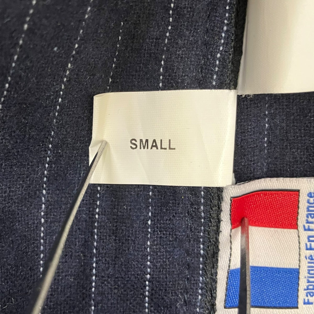 BORAMY VIGUIER NAVY PINSTRIPE WOOL TROUSERSパンツ 古着・中古-7枚目のアイテム画像
