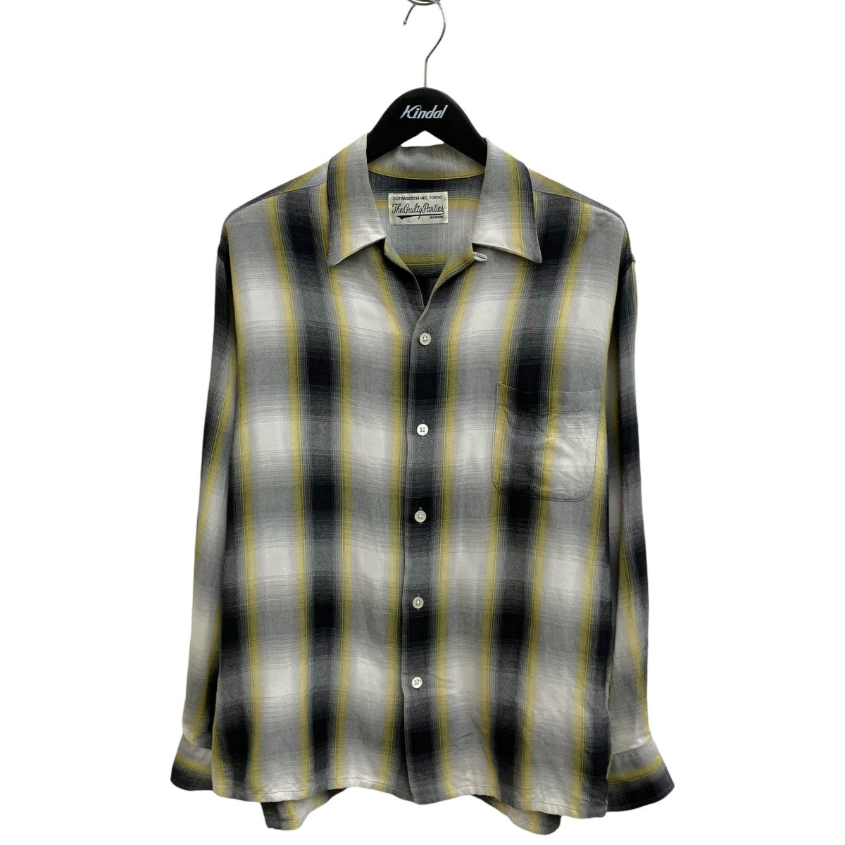 WACKO MARIA OMBRE CHECK OPEN COLLAR SHIRT長袖シャツ 古着・中古-1枚目のアイテム画像
