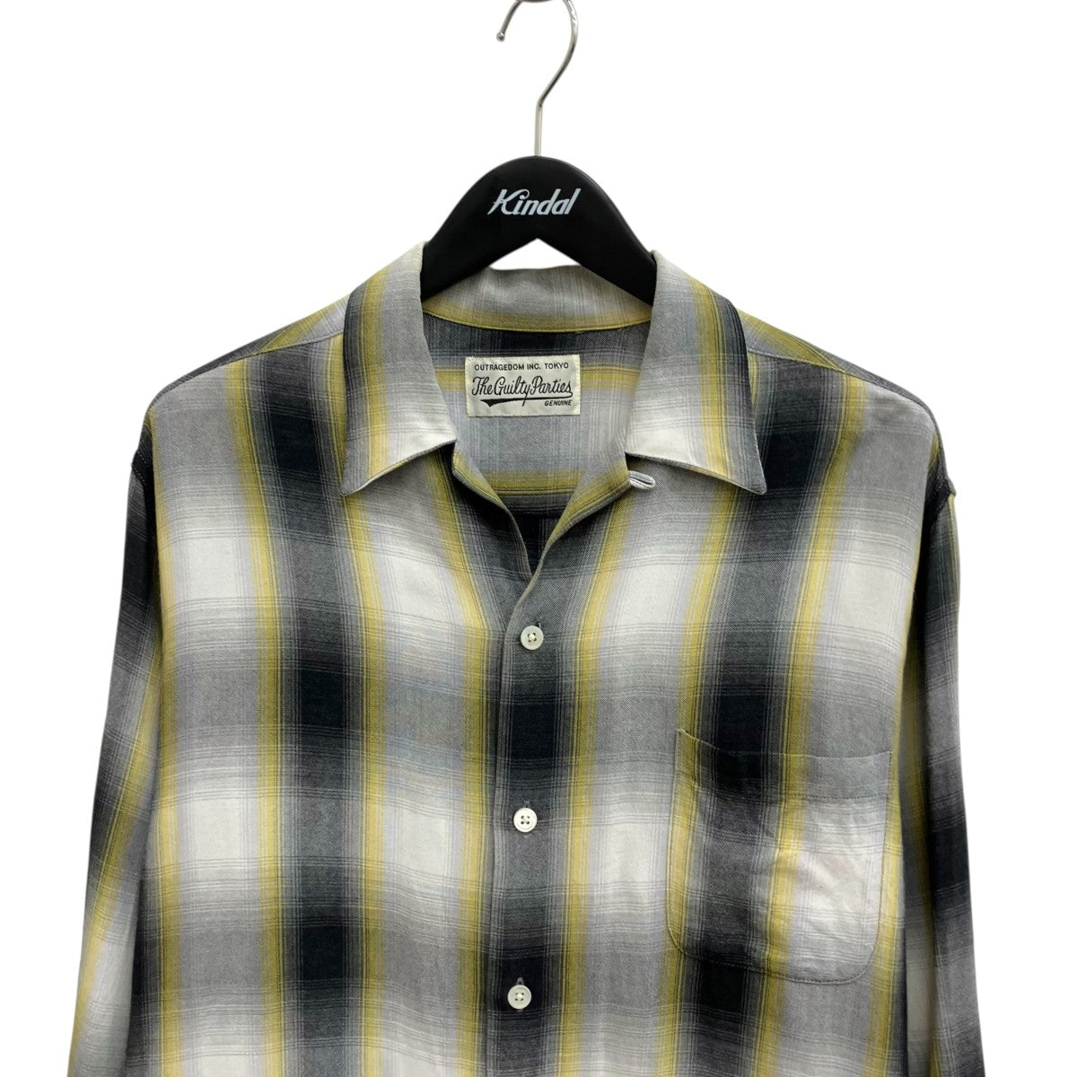 WACKO MARIA OMBRE CHECK OPEN COLLAR SHIRT長袖シャツ 古着・中古-3枚目のアイテム画像