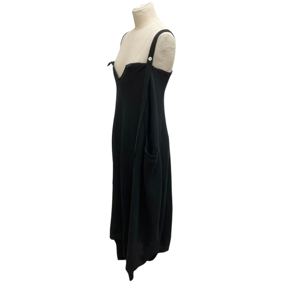 Y’s Shaped Sleeveless Cotton Knit DressニットワンピースYO-K05-070 古着・中古-3枚目のアイテム画像