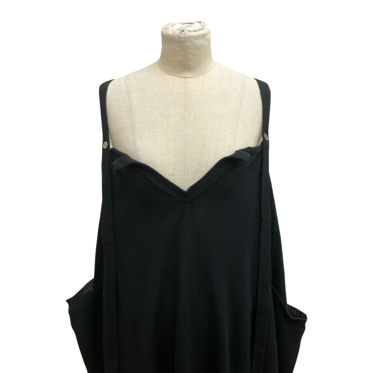 Y’s Shaped Sleeveless Cotton Knit DressニットワンピースYO-K05-070 古着・中古-4枚目のアイテム画像