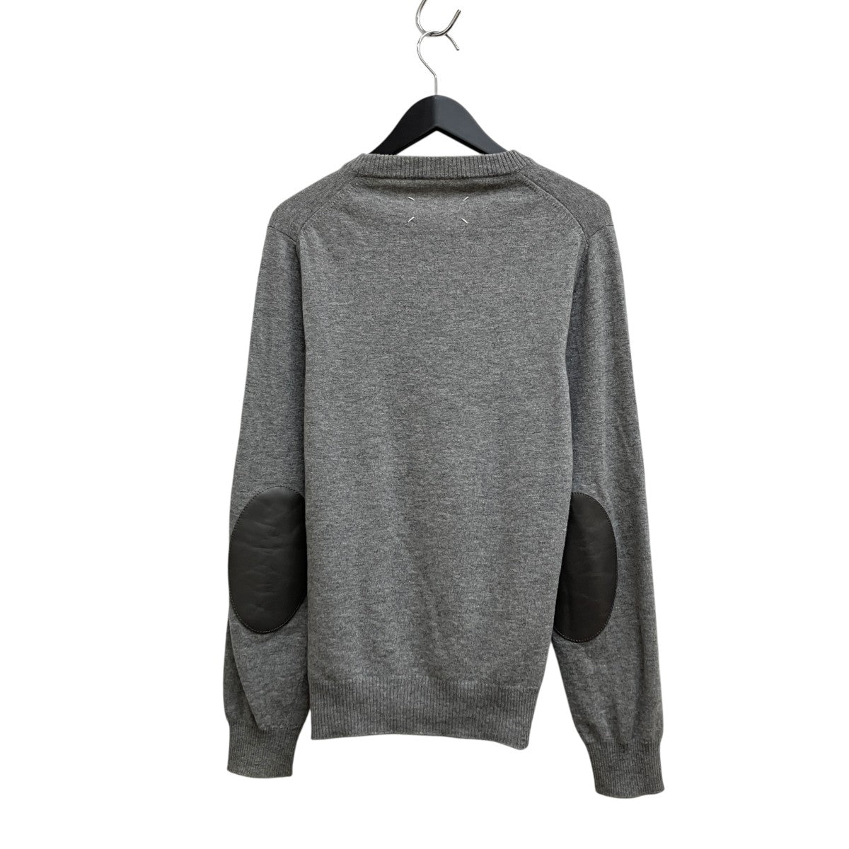 Maison Margiela エルボーパッチ ニット グレー S Maison Margiela 14(メゾンマルジェラ 14) エルボーパッチクルーネック