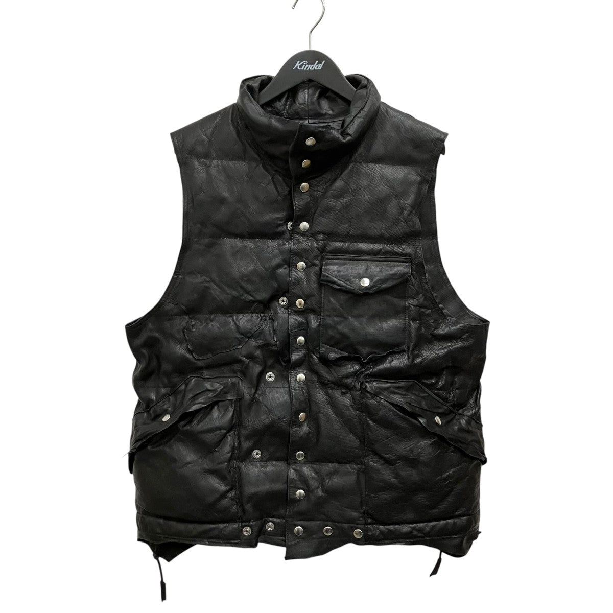 GOOD KARMA DEVELOPMENT LEATHER DOWN VEST GRIZZLYレザーベスト 古着・中古-1枚目のアイテム画像