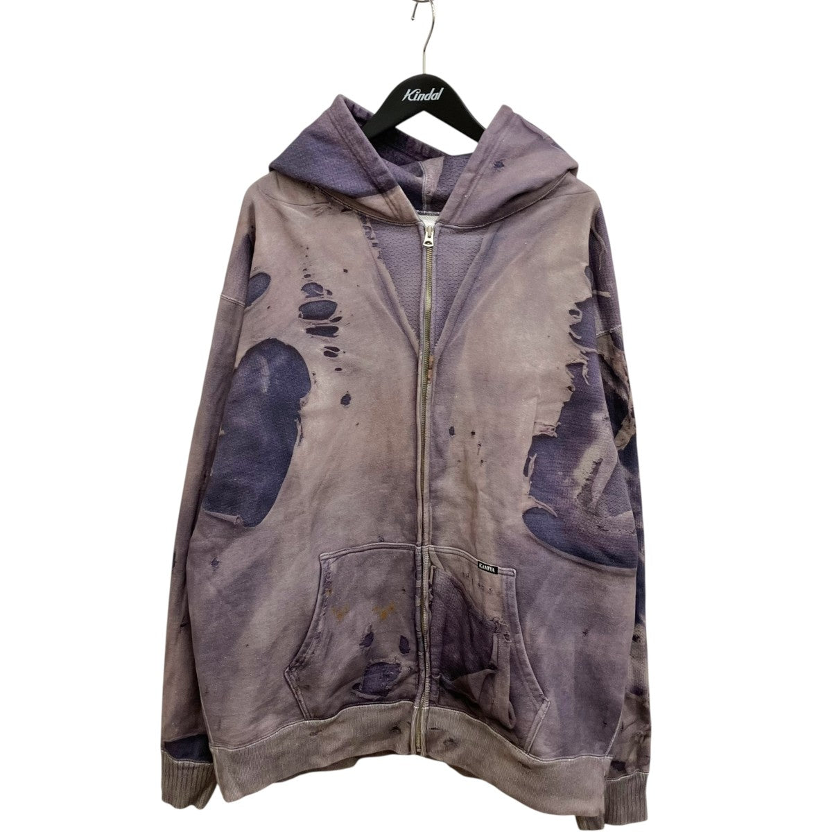 KAMIYA Trompe L’oeil Print Zip-up Hoodie NavyパーカーG15HD114 古着・中古-1枚目のアイテム画像